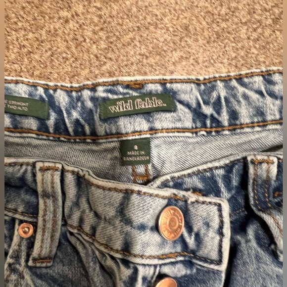 Wild Fable Tan Ribbed Top with Cream Collar and Wild Fable Button up Jeans - Picture 7 of 9